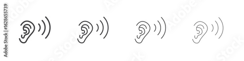 Listening icon outlines - vector simple illustration