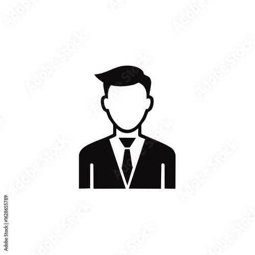 Stylized Person in Suit Icon Flat Vector Illustration for Graphics