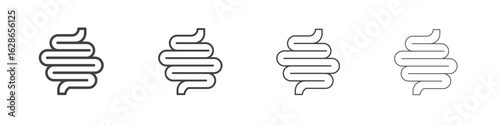Intestine icon outlines - vector simple illustration