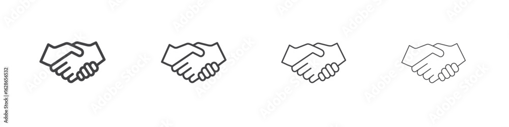 Photos Handshake icon outlines - vector simple illustration