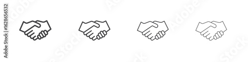 Handshake icon outlines - vector simple illustration