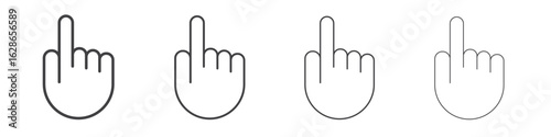Hand pointer icon outlines - vector simple illustration