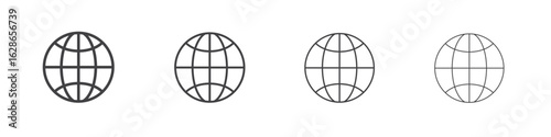 Globe icon outlines - vector simple illustration