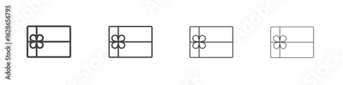 Gift card icon outlines - vector simple illustration