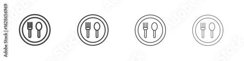 Food icon outlines - vector simple illustration