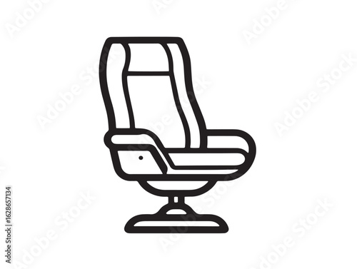 Stylish Recliner Cover Icon in Clean Vector Style