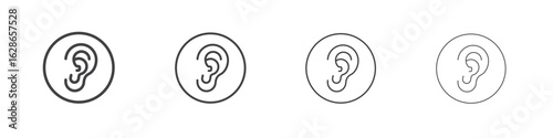 Ear icon outlines - vector simple illustration