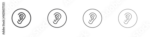 Ear icon outlines - vector simple illustration