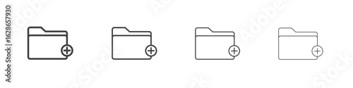 Create folder icon outlines - vector simple illustration