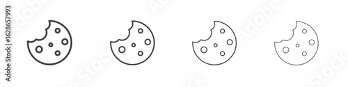 Cookie icon outlines - vector simple illustration