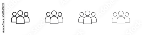 Community icon outlines - vector simple illustration