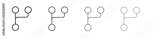 Code branch icon outlines - vector simple illustration