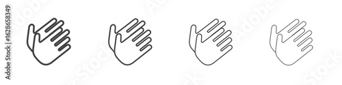 Clap icon outlines - vector simple illustration