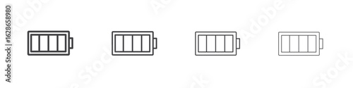 Battery icon outlines - vector simple illustration