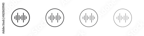 Audio icon outlines - vector simple illustration