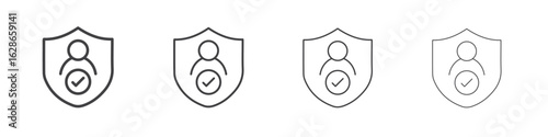 Authentication icon outlines - vector simple illustration