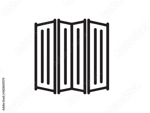 Clean folding screen icon in minimal vector artwork