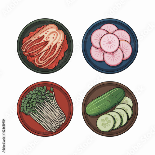 Korean Banchan Side Dishes – Kimchi, Pickles, and Greens