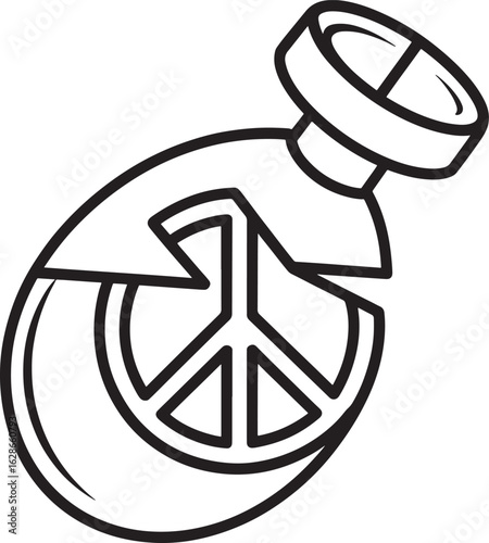 Peace Bomb Icon Symbolizing Anti-War Activism and Promoting Global Harmony and Non-Violence