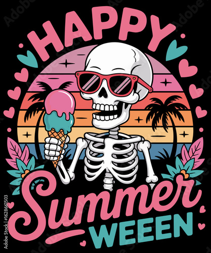 Summer Watermelon Jack-o-lantern Happy Summerween
