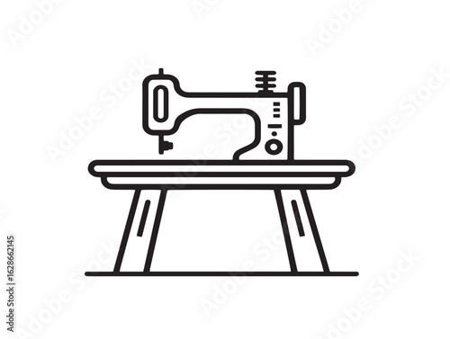 Modern vector illustration of craft sewing table