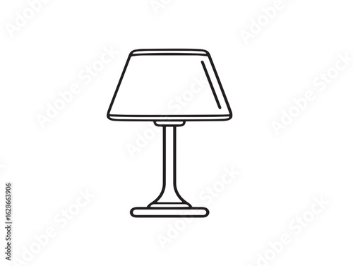 Clean vector illustration of bedside lamp on table