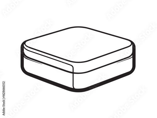 Elegant ottoman protector cover in 2D vector style