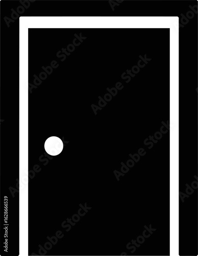 Door Icon with Frame and Knob