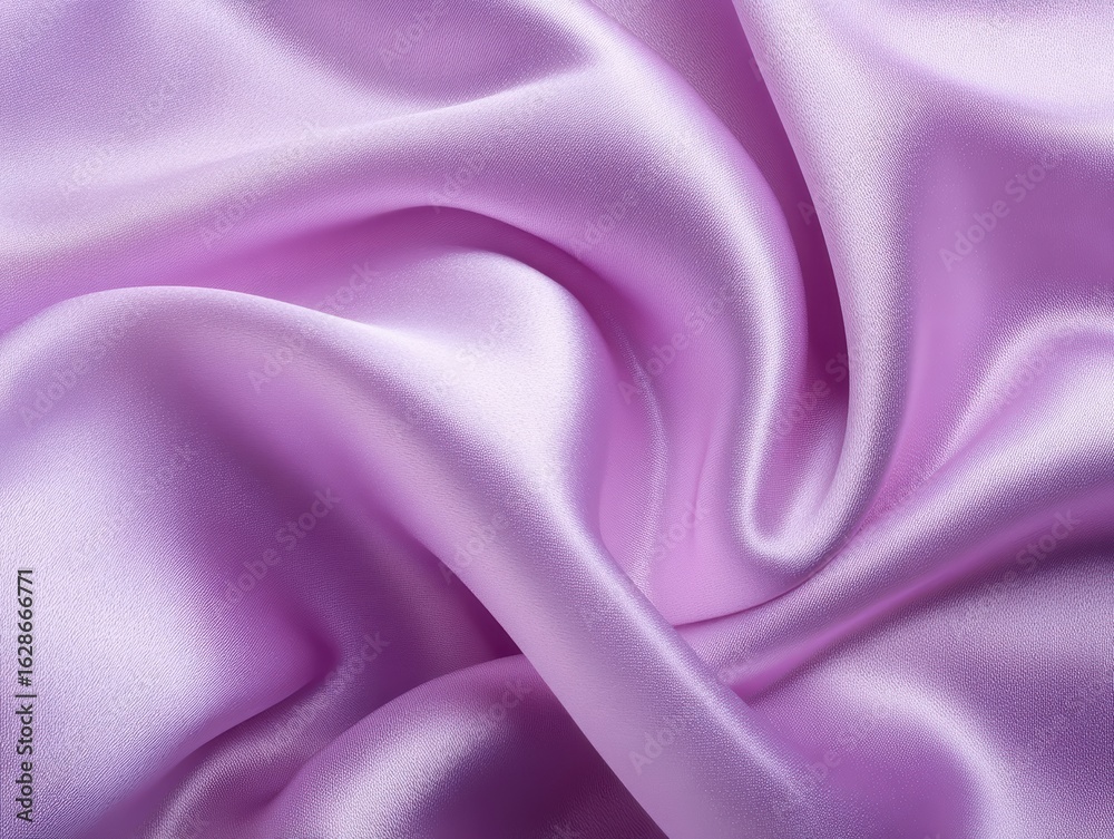 Obraz premium Smooth, shiny lavender silk fabric with elegant folds and a luxurious, soft texture