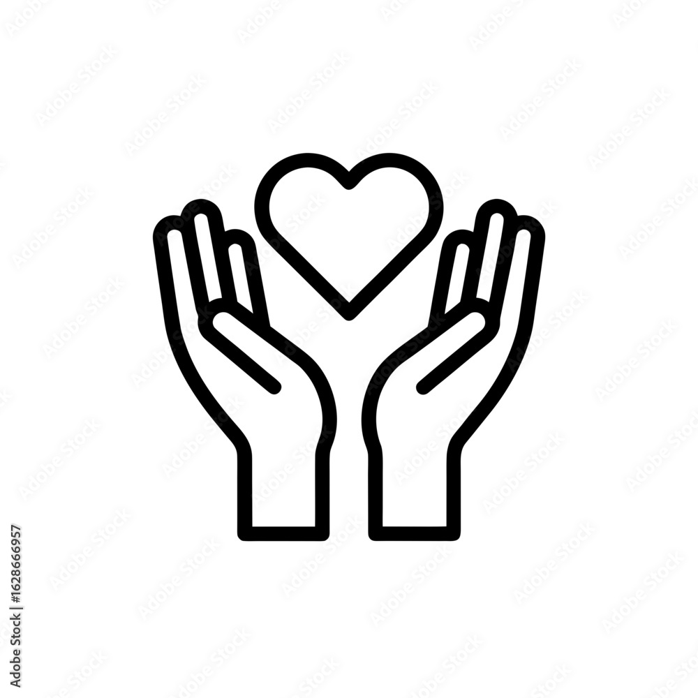 Fototapeta premium Hands holding heart icon love care