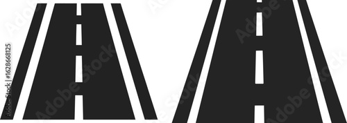  Highway or Road Black and White Icons