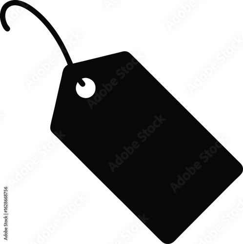 black silhouette price tag on white background.eps