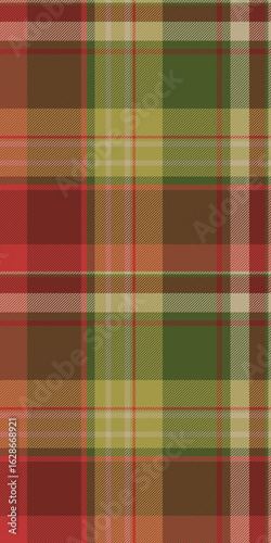 Quiet background seamless pattern, selection vector check textile. Warm tartan texture fabric plaid in red and lime colors.