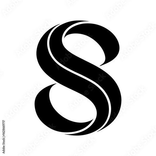 Smooth Segment Contemporary S Letter Logo Design silhouette Art Vector illustration