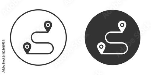 Route icon vector design and illustration, graphic design.