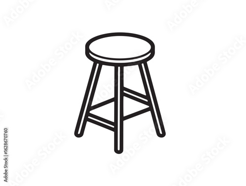 Simple stool icon in modern 2D vector drawing  