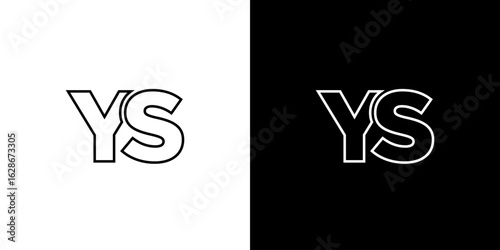 Letter Y and S, YS logo design template. Minimal monogram initial based logotype.