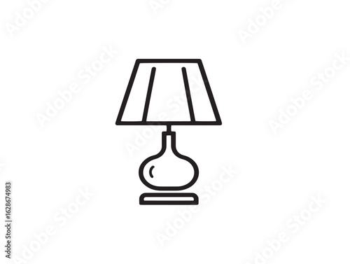 Clean bedside lamp icon in modern flat vector  