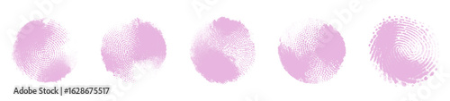 Pink fingerprint texture in halftone style. Vector girly biometric icon or feminist symbols for poster design, collages, scrapbooking. Abstract punk cybersecurity graphics, forensic visuals.
