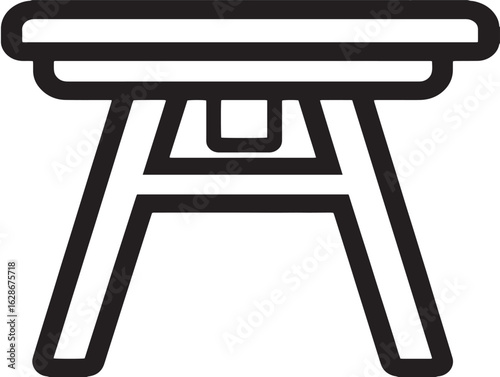 Minimalist table mat icon in outlined vector style  