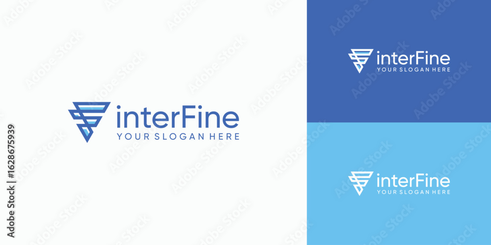 Initial i f triangle logo design Initial i f triangle logo design