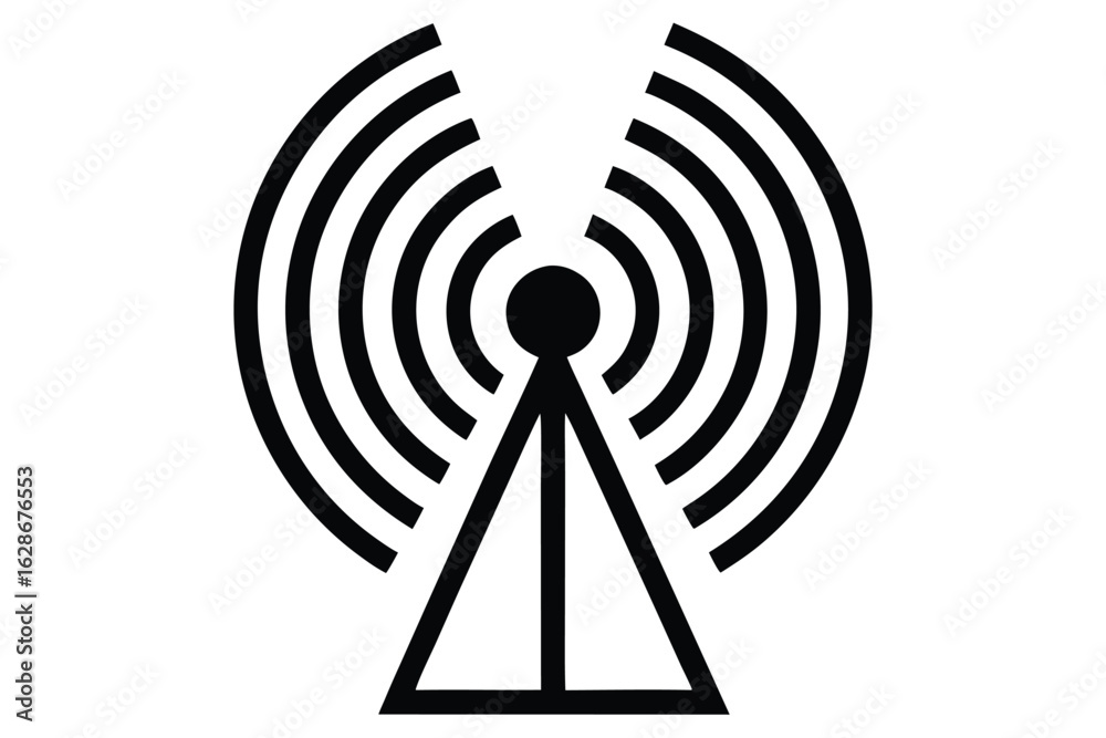 radio waves icon vector icon silhouette radio waves icon vector icon silhouette