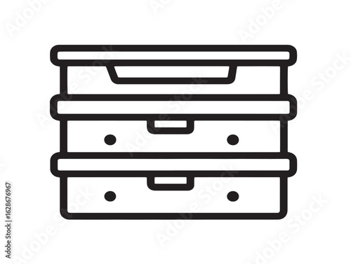 Toy organizer shelf icon in minimal vector drawing