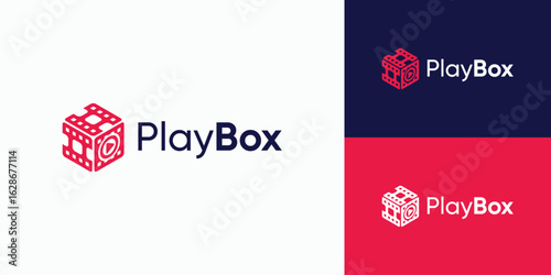 Video cube movie logo design content creator production