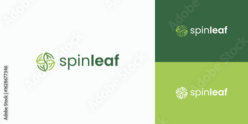 Rotating four leaf logo design