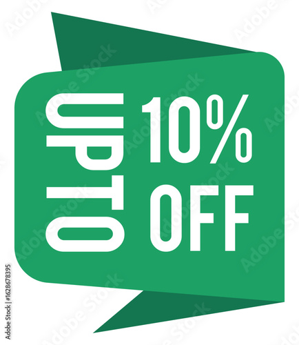 store sale banner, get up to 10 percent discount, commercial offer icon