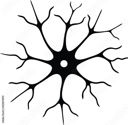 neuron synapse diagram on white background.eps