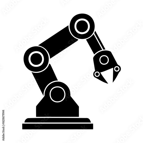 Automated Robotic Arm Silhouette for Industrial Manufacturing and Advanced Technology Applications