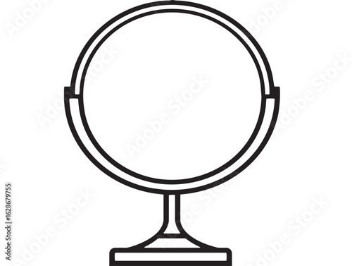 Elegant vanity mirror icon in clean 2D design