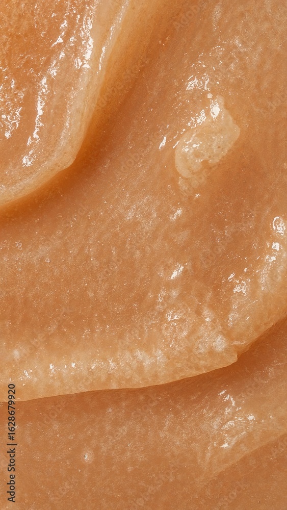Fototapeta premium Luxurious Orange Exfoliating Scrub Texture. Close-up Cosmetic Cream or Natural Mineral Background.